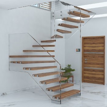 Szklana konstrukcja nośna schodów